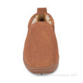 Waterproof Suede Leather Mens Sheepskin Moccasin Slippers